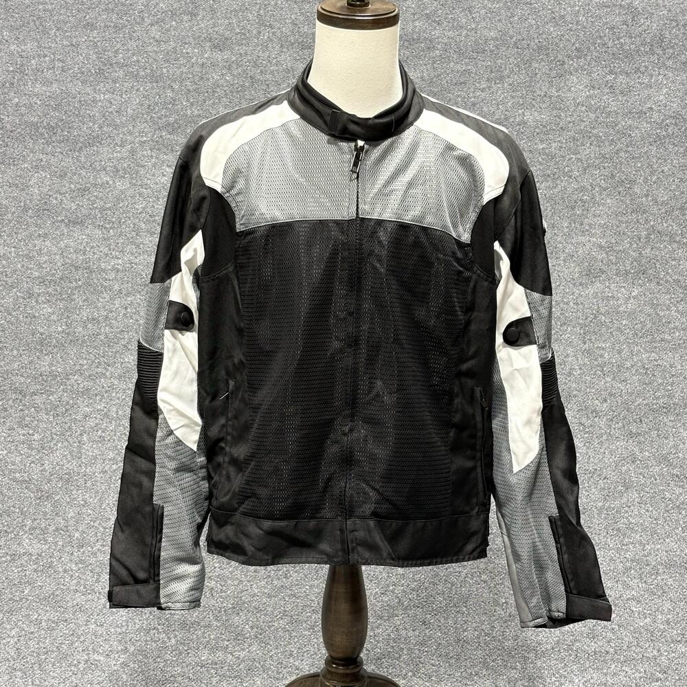 BILT Jacket Mens XL Black Gray Mesh Motorcycle Riding Protective Textile BLM 1